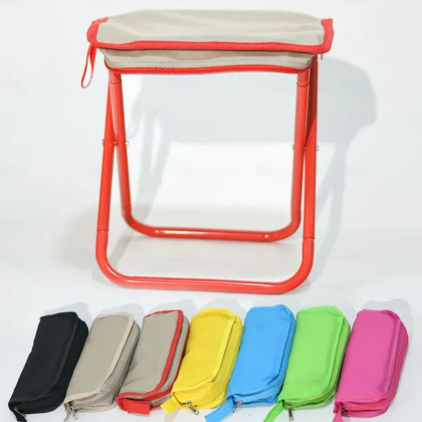 1pc Foldable Stool Collapsible Stool with Storage Bag - Portable Camping Seat & Organizer