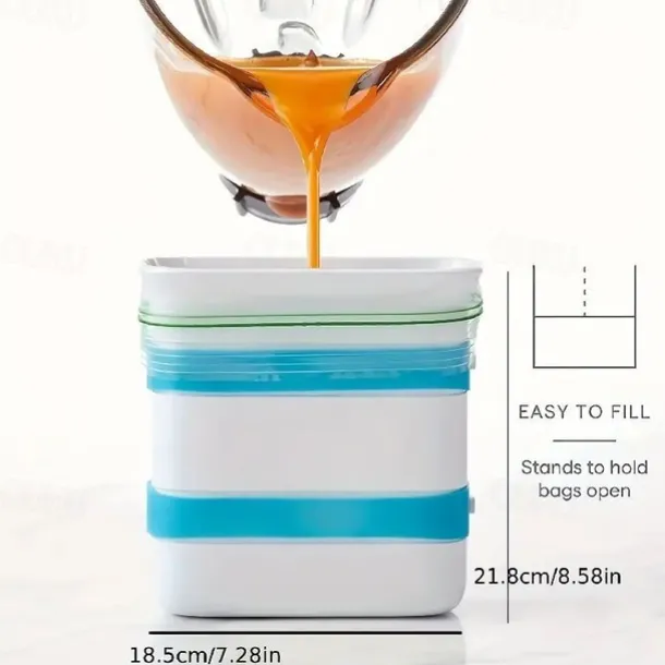 1pc Freezer Food Block Maker, Freezer Food Block Maker, Meal Prep Bag Container To Freeze Leftovers And Soup, Soup Freezer Molds, Freezer Tray For Soup, Sauce, Broth, Stew And Smoothies, Restaurant Ki