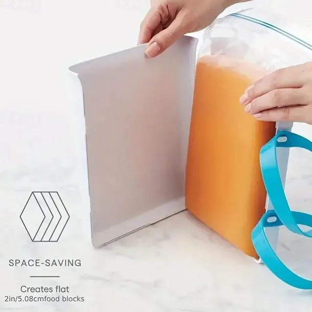 1pc Freezer Food Block Maker, Freezer Food Block Maker, Meal Prep Bag Container To Freeze Leftovers And Soup, Soup Freezer Molds, Freezer Tray For Soup, Sauce, Broth, Stew And Smoothies, Restaurant Ki