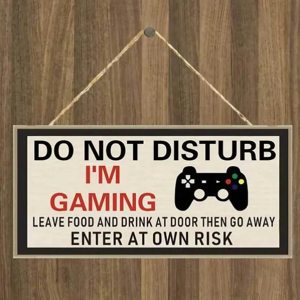 1pc Game Wall Hanging, Game Pattern Plaque Sign Wll Decor Accessories, For Pet Shop Cafe Room Decor Household Items 4''x8'' (10cmx20cm)