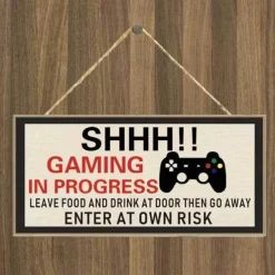 1pc Game Wall Hanging, Game Pattern Plaque Sign Wll Decor Accessories, For Pet Shop Cafe Room Decor Household Items 4''x8'' (10cmx20cm)