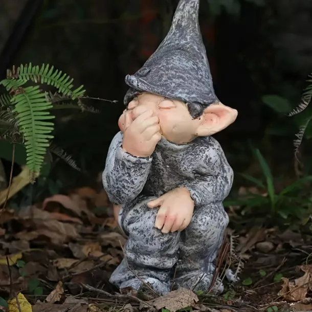 1pc Garden Gnome Outdoor Statue, Naughty Knome Figurine Lawn Ornament Dwarf Sculpture Patio Yard Decor Landscape Porch Decoration Outside Gifts