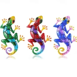 1pc Gecko Metal Wall Art Decor 3D Gecko Hanging Metal Wall Art Hanging Wall Decor For Indoor Outdoor Home Office Bathroom Kitchen Bedroom Living Room Garden 27x43cm/10.6''x16.8''
