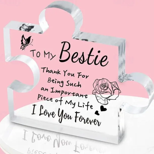 1pc, Gifts For Women, Engraved Puzzle Acrylic Plaque 3.94 X 3.94 Inch (About 10 X 10 Cm), Birthday Gifts For Women Friendship, Friendship Gifts For Women Men Girls Her, Gifts For Good Friends.