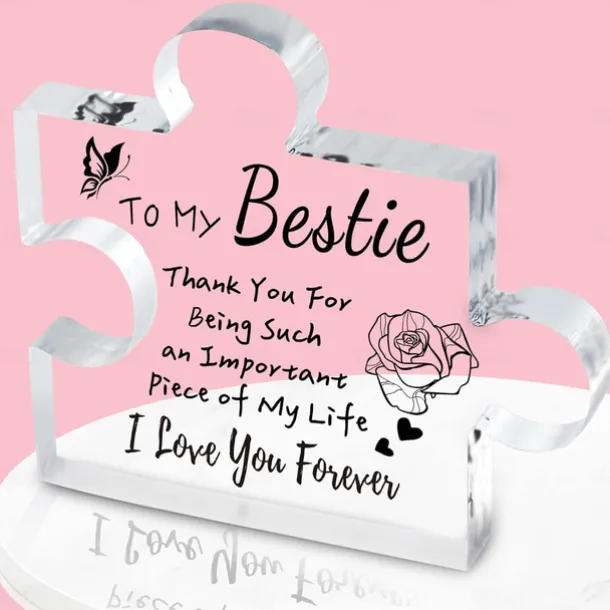 1pc, Gifts For Women, Engraved Puzzle Acrylic Plaque 3.94 X 3.94 Inch (About 10 X 10 Cm), Birthday Gifts For Women Friendship, Friendship Gifts For Women Men Girls Her, Gifts For Good Friends.