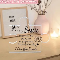 1pc, Gifts For Women, Engraved Puzzle Acrylic Plaque 3.94 X 3.94 Inch (About 10 X 10 Cm), Birthday Gifts For Women Friendship, Friendship Gifts For Women Men Girls Her, Gifts For Good Friends.