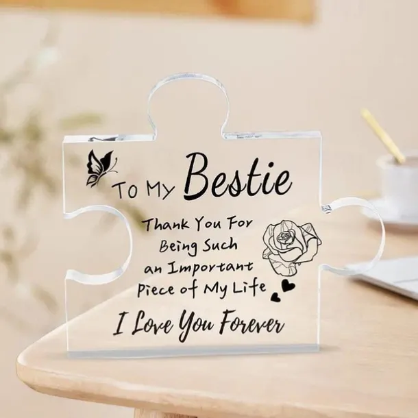 1pc, Gifts For Women, Engraved Puzzle Acrylic Plaque 3.94 X 3.94 Inch (About 10 X 10 Cm), Birthday Gifts For Women Friendship, Friendship Gifts For Women Men Girls Her, Gifts For Good Friends.