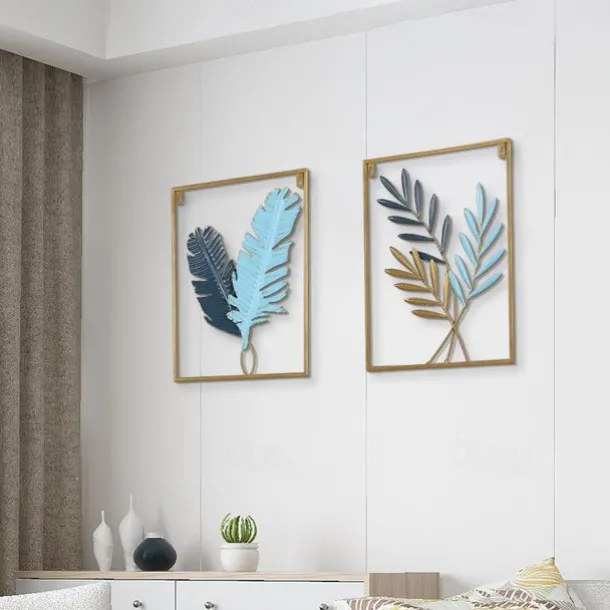 1pc Golden Leaf Metal Wall Art Outdoor Decor Rust Proof Wall Sculpture Ideal For Garden, Home, Farmhouse, Patio And Bedroom 30x43cm/11.8''x16.9''