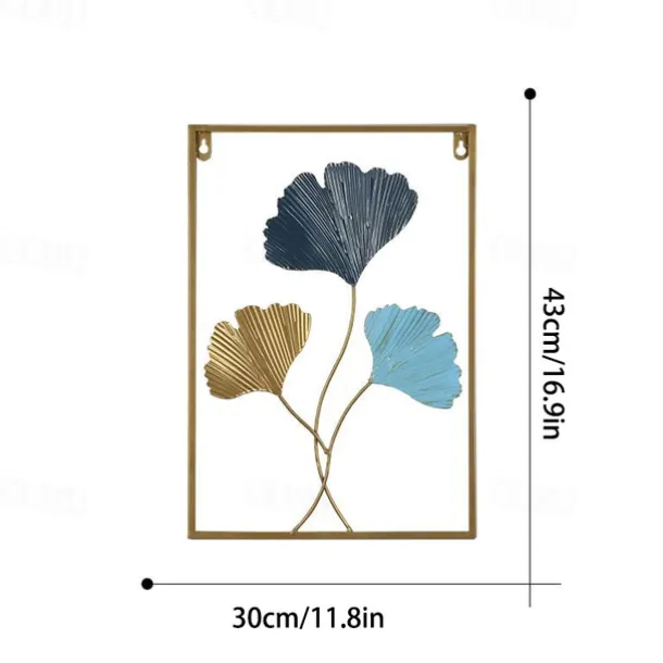 1pc Golden Leaf Metal Wall Art Outdoor Decor Rust Proof Wall Sculpture Ideal For Garden, Home, Farmhouse, Patio And Bedroom 30x43cm/11.8''x16.9''