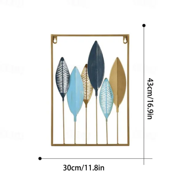 1pc Golden Leaf Metal Wall Art Outdoor Decor Rust Proof Wall Sculpture Ideal For Garden, Home, Farmhouse, Patio And Bedroom 30x43cm/11.8''x16.9''