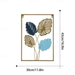 1pc Golden Leaf Metal Wall Art Outdoor Decor Rust Proof Wall Sculpture Ideal For Garden, Home, Farmhouse, Patio And Bedroom 30x43cm/11.8''x16.9''