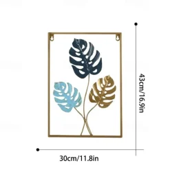 1pc Golden Leaf Metal Wall Art Outdoor Decor Rust Proof Wall Sculpture Ideal For Garden, Home, Farmhouse, Patio And Bedroom 30x43cm/11.8''x16.9''