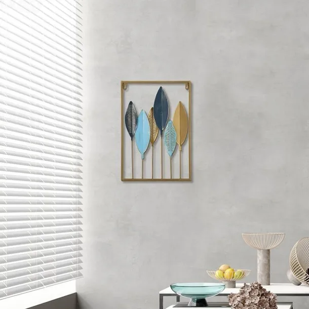 1pc Golden Leaf Metal Wall Art Outdoor Decor Rust Proof Wall Sculpture Ideal For Garden, Home, Farmhouse, Patio And Bedroom 30x43cm/11.8''x16.9''