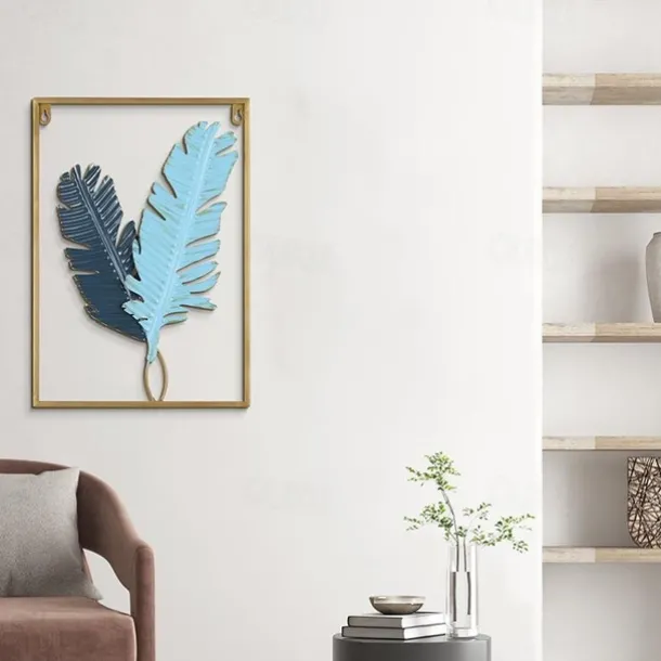 1pc Golden Leaf Metal Wall Art Outdoor Decor Rust Proof Wall Sculpture Ideal For Garden, Home, Farmhouse, Patio And Bedroom 30x43cm/11.8''x16.9''