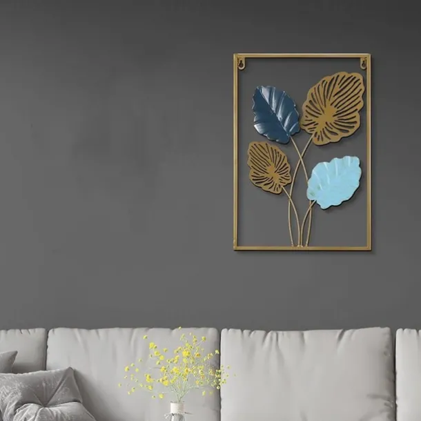 1pc Golden Leaf Metal Wall Art Outdoor Decor Rust Proof Wall Sculpture Ideal For Garden, Home, Farmhouse, Patio And Bedroom 30x43cm/11.8''x16.9''