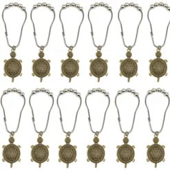 1pc Golden Sea Turtle Shower Curtain Hooks With Ball Bearings, Turtle-shaped Curtain Tiebacks, Shower Curtain Hooks For Bathroom Accessories