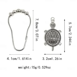 1pc Golden Sea Turtle Shower Curtain Hooks With Ball Bearings, Turtle-shaped Curtain Tiebacks, Shower Curtain Hooks For Bathroom Accessories