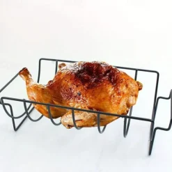 1pc Grill Bbq Rib Rack Holder Steak Barbecue Stand Roast Holder Toast Rack Fish Skewers Outdoor Barbecue Rack Picnic Rack Rib Stand Outdoor Bbq Stainless Steel Lamb Chops Beef Ribs