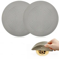 1pc Hair Catcher, Round Drain Cover for Shower Silicone Hair Stopper with Suction Cups,Easy to Install Suit for Bathroom,Bathtub,Kitchen 2 Pack