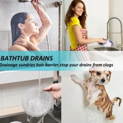 1pc Hair Catcher, Round Drain Cover for Shower Silicone Hair Stopper with Suction Cups,Easy to Install Suit for Bathroom,Bathtub,Kitchen 2 Pack