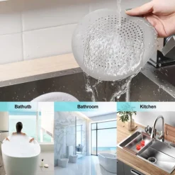 1pc Hair Catcher, Round Drain Cover for Shower Silicone Hair Stopper with Suction Cups,Easy to Install Suit for Bathroom,Bathtub,Kitchen 2 Pack