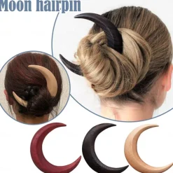 1PC Halloween Jewelry Cross border Hot Sale Moon Hairpin Crescent Hairpin Hairpin Hairpin Hairpin Hairpin Hairpin Wholesale Wood Foreign Trade Hot Sale