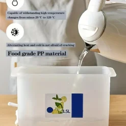 1pc, Heavy Duty Beverage Dispenser - 3.5L/118oz Plastic Water Dispenser for Parties, Weddings, and Summer Drinks - Heat Resistant and Perfect for Kitchen and Home Use - Ideal Birthday Gift