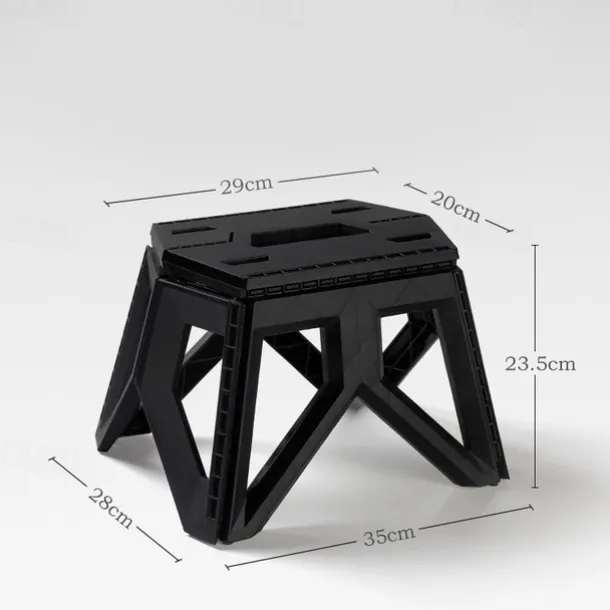 1Pc Heavy Duty Folding Stool Collapsible Stool Thick Plastic, Portable & Easy Carry for Camping & Outdoor Use