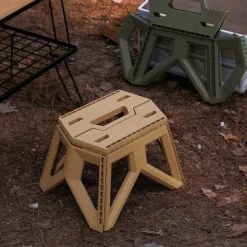 1Pc Heavy Duty Folding Stool Collapsible Stool Thick Plastic, Portable & Easy Carry for Camping & Outdoor Use
