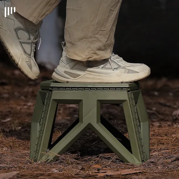 1Pc Heavy Duty Folding Stool Collapsible Stool Thick Plastic, Portable & Easy Carry for Camping & Outdoor Use