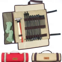 1pc Heavy Duty Tent Nail and Hammer Storage Bag - Large Capacity Storage and Orderly Access - Waterproofing Nail Organizer Bag - Stakes Pegs Bag for Pitching Camping Tent