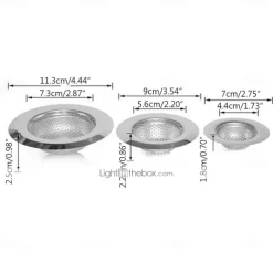 1PC Household Stainless Steel Kitchen Sink Strainer Drain Metal Bath Waste Screen Tool