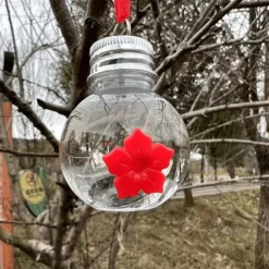 1pc, Hummingbird Feeder, With Flower Feeding Ports, Outdoor Hanging Yard Decoration, Clear Bulb Reservoir Design, Portable Hummingbird Feeders, Outdoor Garden Decorations