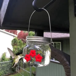 1pc, Hummingbird Feeder, With Flower Feeding Ports, Outdoor Hanging Yard Decoration, Clear Bulb Reservoir Design, Portable Hummingbird Feeders, Outdoor Garden Decorations