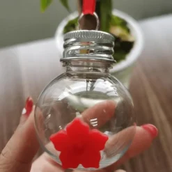 1pc, Hummingbird Feeder, With Flower Feeding Ports, Outdoor Hanging Yard Decoration, Clear Bulb Reservoir Design, Portable Hummingbird Feeders, Outdoor Garden Decorations