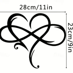 1pc Infinity Heart Black Metal Wall Art Heart-shaped Metal Wall Decor Love Sign Plaque Bedroom Ornaments For Home Wedding Indoor Outdoor Christmas Gifts