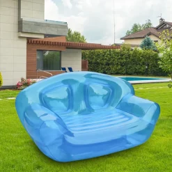 1pc Inflatable Sofa for 2 for Camping and Outdoor Relaxation - Portable Air Lounge with Pump, Foldable Camping Mattress Lunch Break Lounge Bench, Lightweight and Easy to Carry for Patio, Lawn or Backy