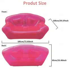 1pc Inflatable Sofa for 2 for Camping and Outdoor Relaxation - Portable Air Lounge with Pump, Foldable Camping Mattress Lunch Break Lounge Bench, Lightweight and Easy to Carry for Patio, Lawn or Backy