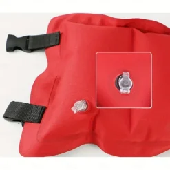 1pc Inflatable Swim Belt for Adults - Adjustable Buoyancy Waist Floatation Aid with Buckle & Rope, Red/Blue PVC Pool Training Device for Swimming Beginners & Experts, Portable for Pool, Lake, Ocean