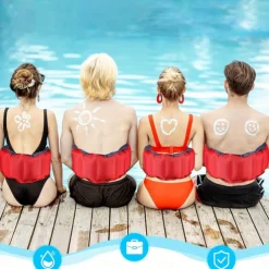 1pc Inflatable Swim Belt for Adults - Adjustable Buoyancy Waist Floatation Aid with Buckle & Rope, Red/Blue PVC Pool Training Device for Swimming Beginners & Experts, Portable for Pool, Lake, Ocean