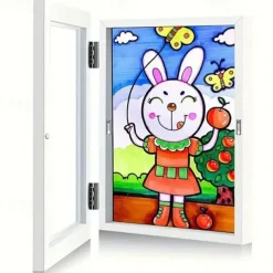 1pc Kids Art Frame Storage Supplies Magnetic Front Opening Changeable Children Artwork Picture Frame Poster 3D Drawing Paintings Schoolwork Display Paintings Organizer Box
