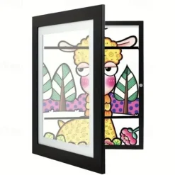 1pc Kids Art Frame Storage Supplies Magnetic Front Opening Changeable Children Artwork Picture Frame Poster 3D Drawing Paintings Schoolwork Display Paintings Organizer Box