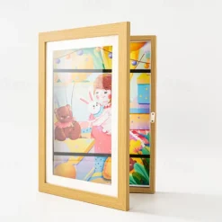 1pc Kids Art Frame Storage Supplies Magnetic Front Opening Changeable Children Artwork Picture Frame Poster 3D Drawing Paintings Schoolwork Display Paintings Organizer Box