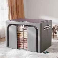 1pc Large Capacity Clothes Storage Box, Dustproof Clothing Quilt Organizer, Foldable Container For Dorm, Home