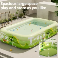 1pc Large Ocean Themed Inflatable Swimming Pool with Marine Life Design (Turtles, Clownfish, Seahorses) - No Electricity Needed, Easy Setup & Portable PVC Pool for Beach, Parties, Weddings, Music Fest