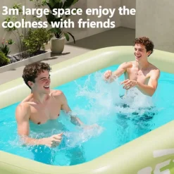 1pc Large Ocean Themed Inflatable Swimming Pool with Marine Life Design (Turtles, Clownfish, Seahorses) - No Electricity Needed, Easy Setup & Portable PVC Pool for Beach, Parties, Weddings, Music Fest