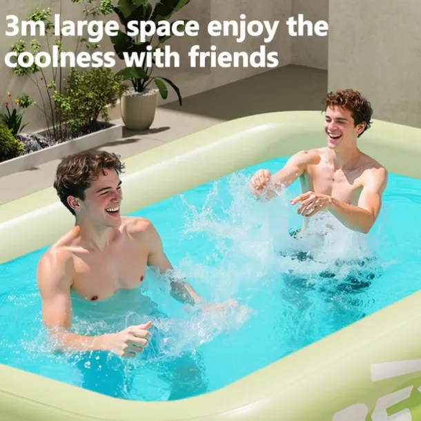 1pc Large Ocean Themed Inflatable Swimming Pool with Marine Life Design (Turtles, Clownfish, Seahorses) - No Electricity Needed, Easy Setup & Portable PVC Pool for Beach, Parties, Weddings, Music Fest