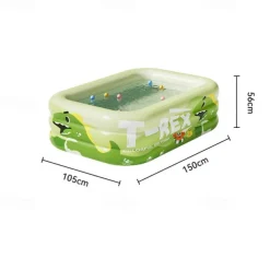 1pc Large Ocean Themed Inflatable Swimming Pool with Marine Life Design (Turtles, Clownfish, Seahorses) - No Electricity Needed, Easy Setup & Portable PVC Pool for Beach, Parties, Weddings, Music Fest