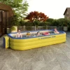 1pc Large Rectangular Inflatable Swimming Pool - Durable PVC Outdoor Family Pool for Garden, Parties & Music Festivals, 1-3 Person Capacity, 3-Layer Construction