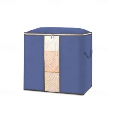 1pc Large Storage Bag Organizer Clothes Under-Bed Storage With Reinforced Handle, Storage Containers For Bedding, Comforters, Clothing, Closet, Clear Window, Sturdy Zippers